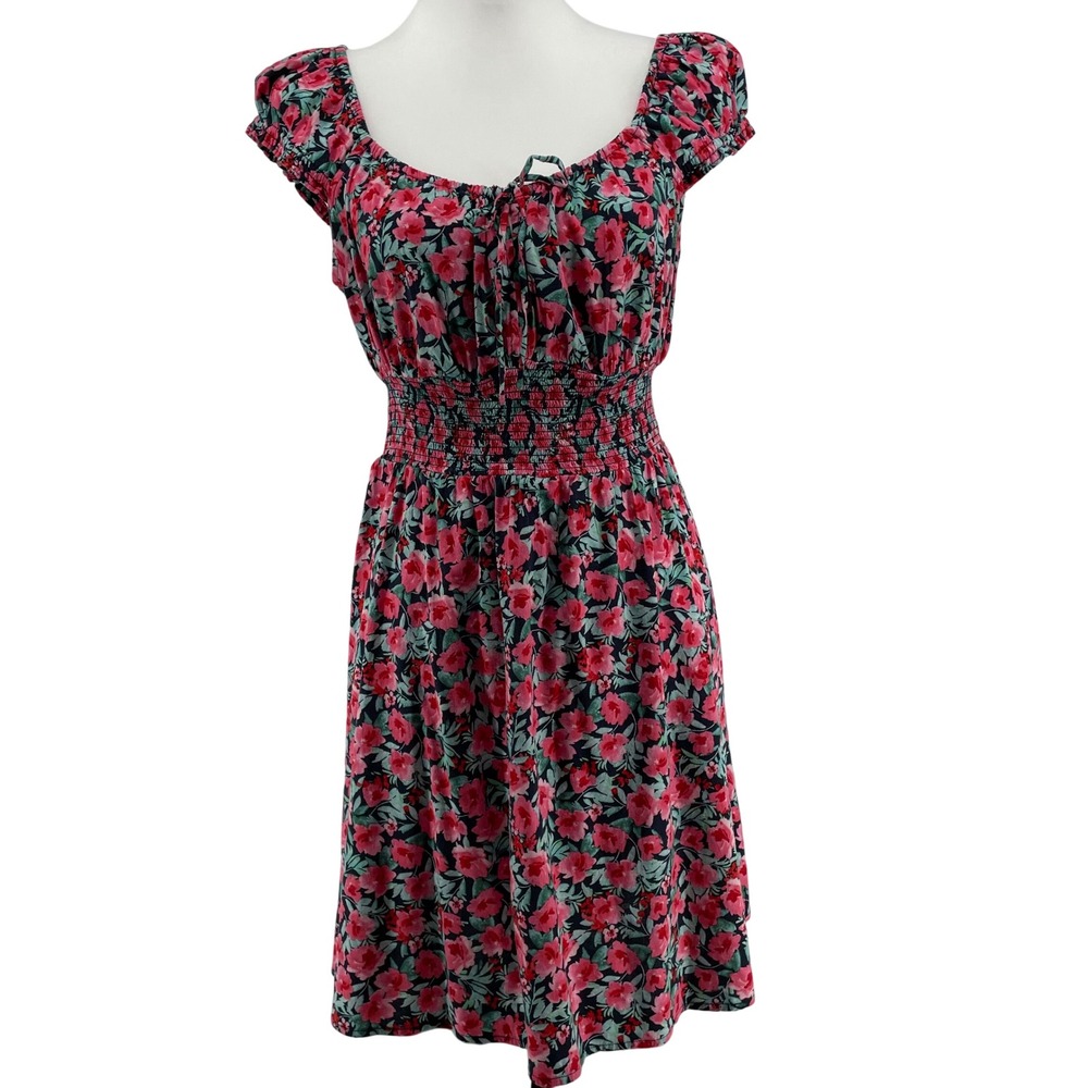 Old Navy Floral Babydoll Dress Womens Small Pink Y2K Country Western Boho Spring